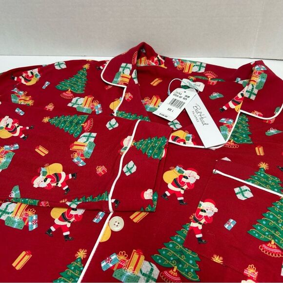 BedHead‎ NWT Red Christmas Pajamas Santa Tree Gifts Size Large - Picture 1 of 10